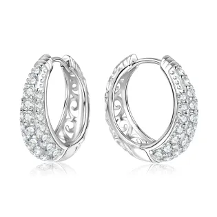 IOGOU Dazzling Paved Moissanite Hoop Earrings Huggies 925 Silver for Women Luxury Valentine's Gift Fine Jewelry GRA Certified