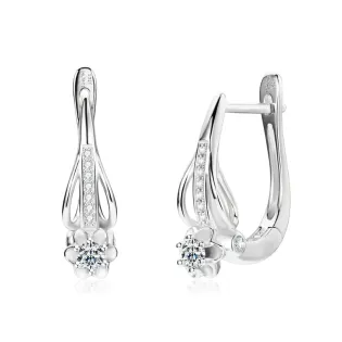 IOGOU 3mm VVS1 Moissanite Drop Clip on Earrings 2024 New Pure Silver 925 Flower Hoop Earrings Engagement Jewelry for Women