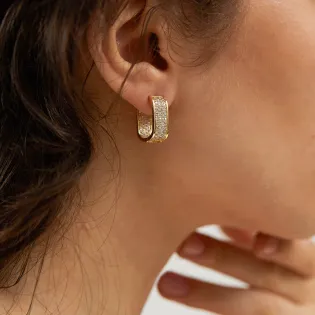 IOGOU Certified Paved Moissnaite Square Hoop Earrings for Women Original 925 Silver Earrings Luxury Jewelry 2023 Korean Fashion