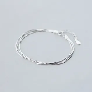 Simple Layer Bracelets for Women Korean Fashion Silver 925 Jewelry Hot Fashion 925 Sterling Silver Bracelet for Women