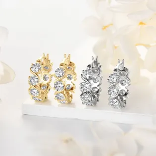 Luxury 4mm 2.4carat All D Moissanite Diamond Hoop Earrings for Women Engagement Wedding Original 925 Sterling Silver Jewelry